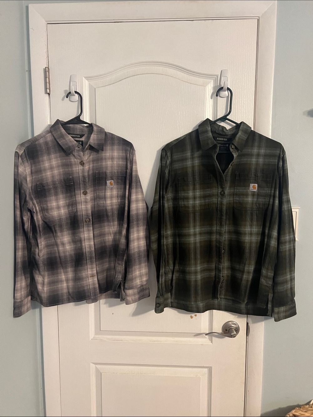 2 Carhartt Plaid Button-Up Women’s Shirts
